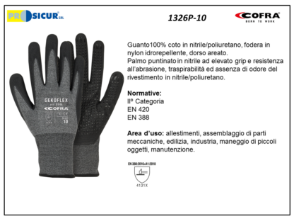 Guanto nylon rivest.nitrile/pupuntinato dorso areato