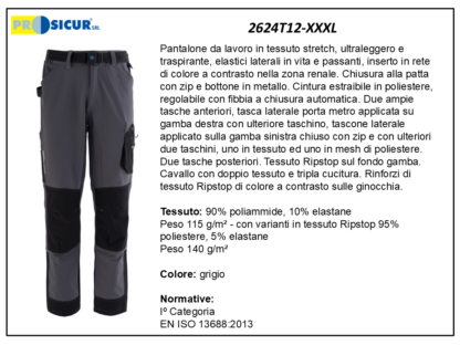 Pantalone 90%poliam.10%elastanlight multitasca 115gr