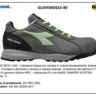 GLOVEMDSS3-40 - Calz.bassa pelle nubuck idror.punt/allum.lam/tex s3 hro src