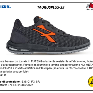 TAURUSPLUS-39 - Calz.bassa tex tecnico puntaleallum.lam/nometal s3s ci fo sr