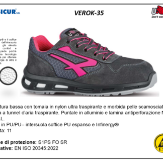 VEROK-35 - Calz.bassa pelle scamosciata punt.alluminio s1ps fo sr