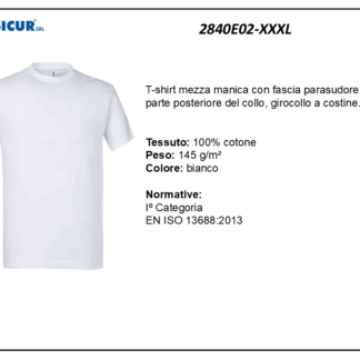 T-shirt girocollo 100% cotone bianco