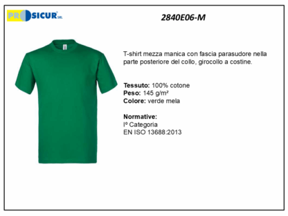 2840E04-M - (Quantità per Confezione: 2 PZ) - T-shirt girocollo 100% cotone verde