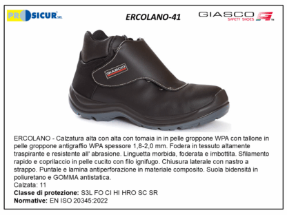 ERCOLANO-41 - Calz.alta pelle idrorepellentecop.metatarsale s3l focihihro