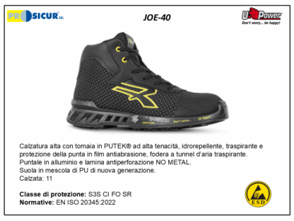 JOE-40 - Calz.alta in putek,film s/puntpunt.allum. lam-tex s3s cifosr