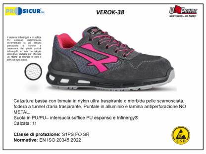 VEROK-38 - Calz.bassa pelle scamosciata punt.alluminio s1ps fo sr