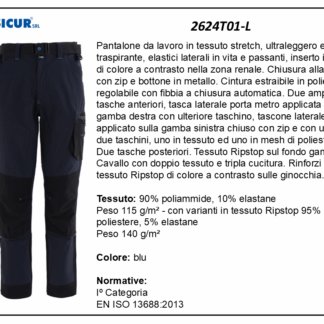 2624T01-L - Pantalone 90%poliam.10%elastanlight multitasca 115gr