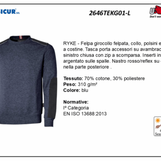 2646TEKG01-L - Felpa 70%cotone 30%pes 310gr girocollo blu