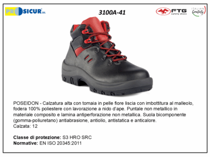 3100A-41 - Poseidon calz.alta pelle fiorepunt.comp/lam.tessuto s3hrosrc
