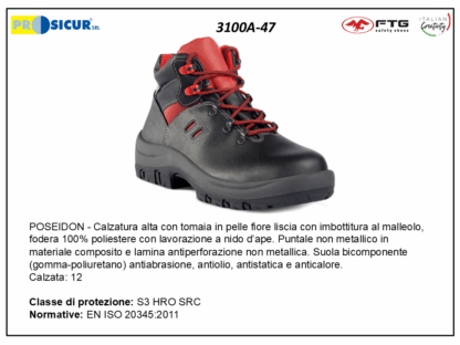3100A-47 - Poseidon calz.alta pelle fiorepunt.comp/lam.tessuto s3hrosrc