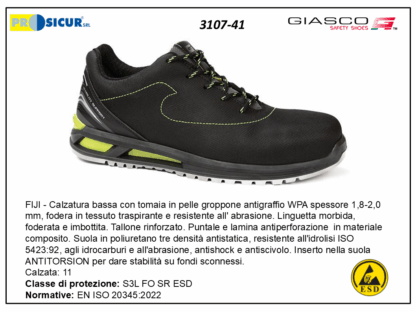 3107-41 - Fiji calz.bassa pelle gropponepunt/lam.composito s3l fo sr