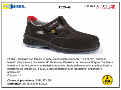 3119-40 - Peru sandalo pelle scamosciatapunt/lam.composito s1pl fo sr