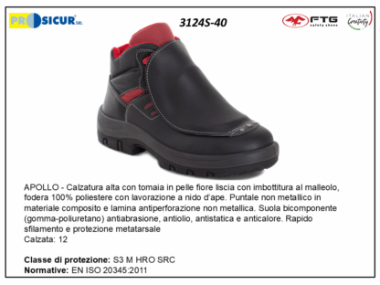 3124S-40 - Apollo calz.alta pelle punt/ comp.lam/tex prot.metat.s3hro