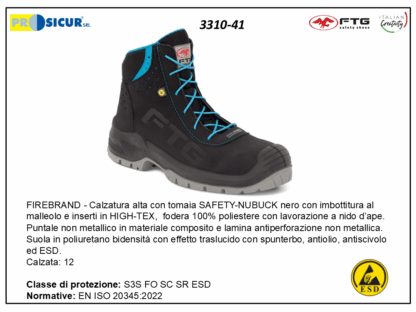 3310-41 - Firebrand calz.alta safenabuk punt/lamina no metal.s3sfoscsr