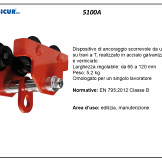 Dispositivo ancoraggio scorrevper travi a t en795 cl. b