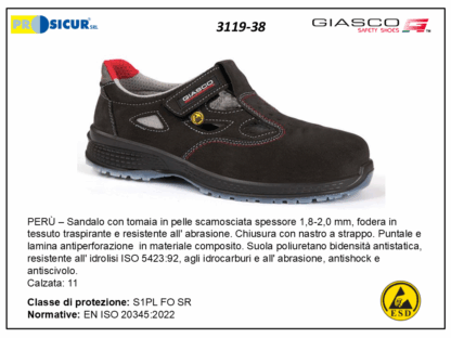 3119-38 - Peru sandalo pelle scamosciatapunt/lam.composito s1pl fo sr