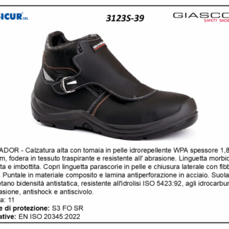 3123S-39 - Soldador calz.alta pelle wru protezione metatarsale s3 fosr