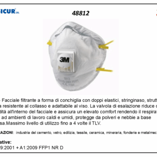 8812 facciale filtrante a conchiglia c/valvola ffp1 nrd