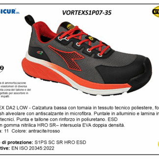 VORTEXS1P07-35 - Calz.bassa tex tecnico puntalealluminio lam/tessuto s1ps esd