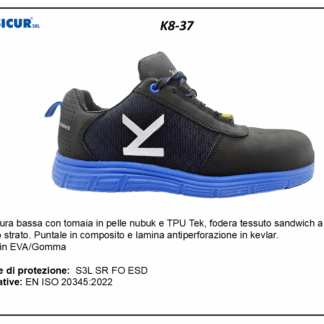 K8-37 - Calz.bassa pelle nubuk e tpu pun/comp.lam/kevlar s3lsrfoesd