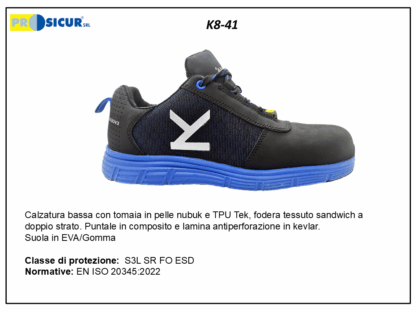 K8-41 - Calz.bassa pelle nubuk e tpu pun/comp.lam/kevlar s3lsrfoesd