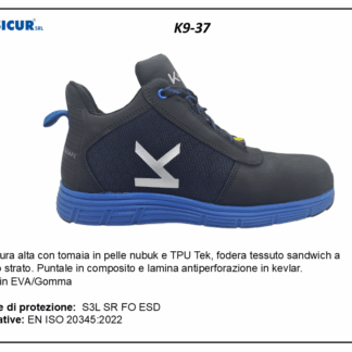 K9-37 - Calz.alta pelle nubuk e tpu pun/comp.lam/kevlar s3lsrfoesd