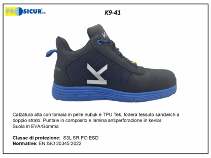 K9-41 - Calz.alta pelle nubuk e tpu pun/comp.lam/kevlar s3lsrfoesd