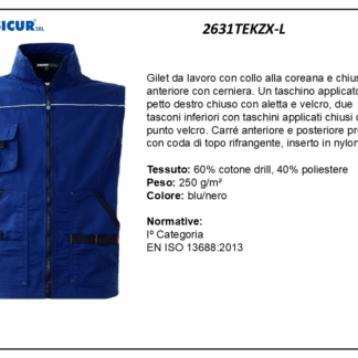 Gilet 60%cotone 40%poliestere multitasca blu/nero