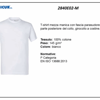 T-shirt girocollo 100% cotone bianco
