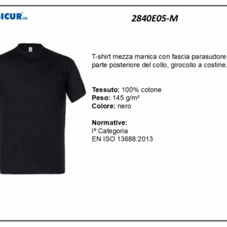 T-shirt girocollo 100% cotone nero