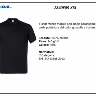 T-shirt girocollo 100% cotone nero