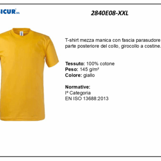 T-shirt girocollo 100% cotone giallo