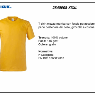 T-shirt girocollo 100% cotone giallo