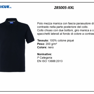 Polo 100% cotone pique m/c nero