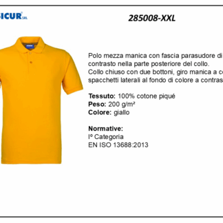 Polo 100% cotone pique m/c giallo