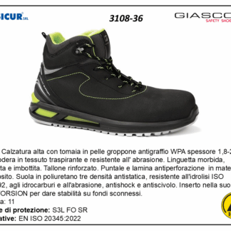 3108-36 - Bali calz.alta pelle gropp.wrupunt/lam.composito s3l fo sr
