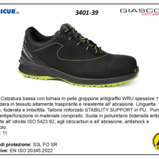 3401-39 - Golf calz.bassa pelle gropponewru punt/lam.tessuto s3l fo sr