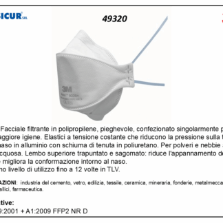 9320 facciale filtrante plp pieghevole ffp2 nr d
