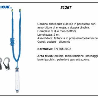 Cordino doppio anticaduta con assorbitore en 355