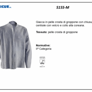 Giacca pelle crosta groppone chiusura centrale c/velcro