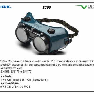 603010050 occhiale protezione lente vetro verde ir 5