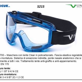601027700 maschera lente pc fascia elastica regolabile