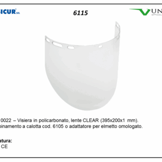 607010022 visiera neutra per art.6105 e 6110 (395x200x1mm)