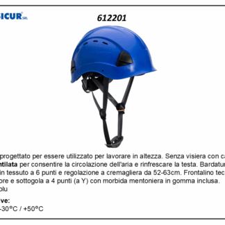 Elmetto senza visiera in abs 6punti/ancor.ventilato blu