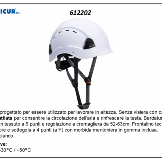 Elmetto senza visiera in abs 6punti/ancor.ventilato bianco