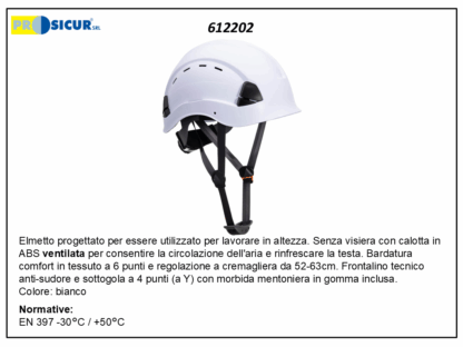 Elmetto senza visiera in abs 6punti/ancor.ventilato bianco