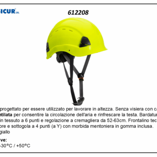 Elmetto senza visiera in abs 6punti/ancor.ventilato giallo