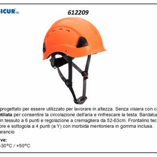 Elmetto senza visiera in abs 6punti/ancor.ventilato arancio