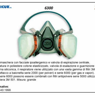 Semimaschera valvola centrale attacco baionetta tg grande