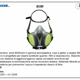 Semimaschera usa/getta gomma a2p2 r d